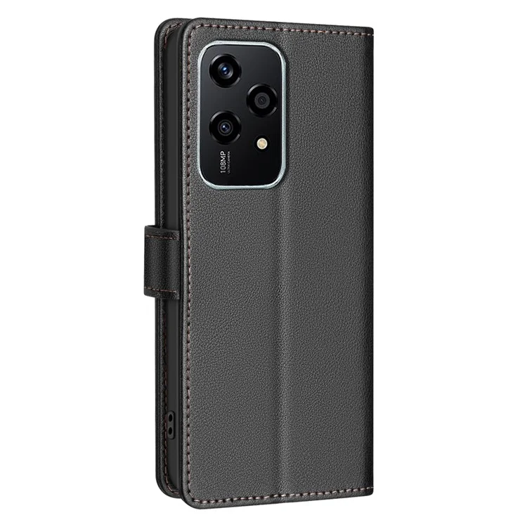 BINFEN COLOR BF32 For Honor 200 Lite Case Wallet Folding Stand Leather Phone Cover - Черный