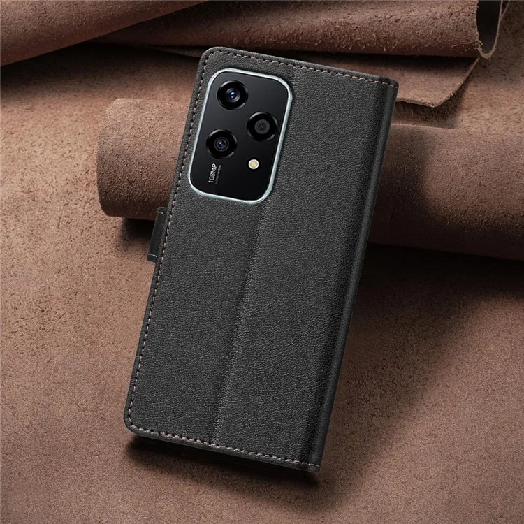 BINFEN COLOR BF32 For Honor 200 Lite Case Wallet Folding Stand Leather Phone Cover - Черный