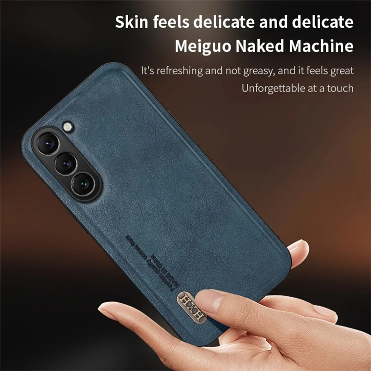 Para Samsung Galaxy S23 Capa Matte Case TPU+PU Capa de Telefone com Folha de Metal Incorporada - Preto
