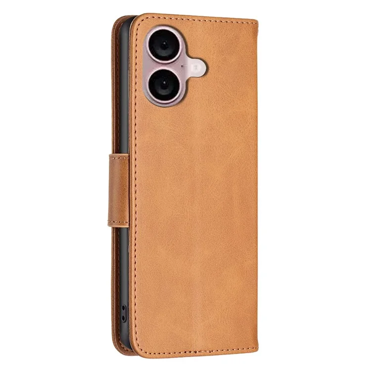 For iPhone 16 Case Shockproof Leather Stand Wallet Mobile Phone Cover - Yellow