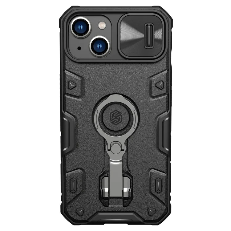NILLKIN for iPhone 14 Plus CamShield Armor Pro Magnetic Phone Case Shockproof Back Cover Kickstand with Sliding Camera Cover - Black