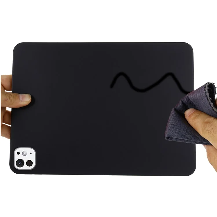 Para iPad Pro 13 (2024) Capa de Silicone Líquido Resistente a Arranhões Capa para Tablet - Preto