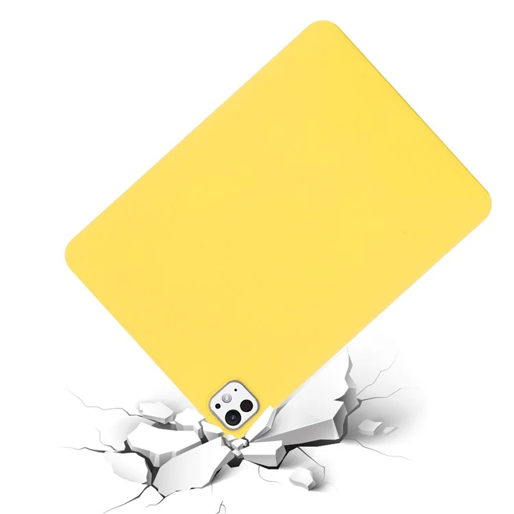 For iPad Pro 11 (2024) Case Liquid Silicone Anti-Scratch Tablet Cover - Yellow
