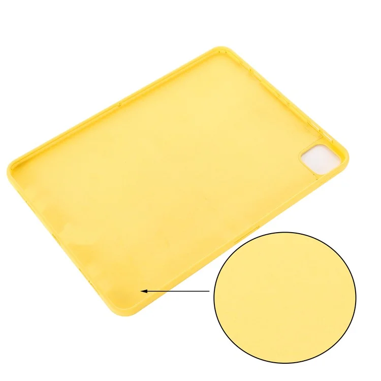 For iPad Pro 11 (2024) Case Liquid Silicone Anti-Scratch Tablet Cover - Yellow