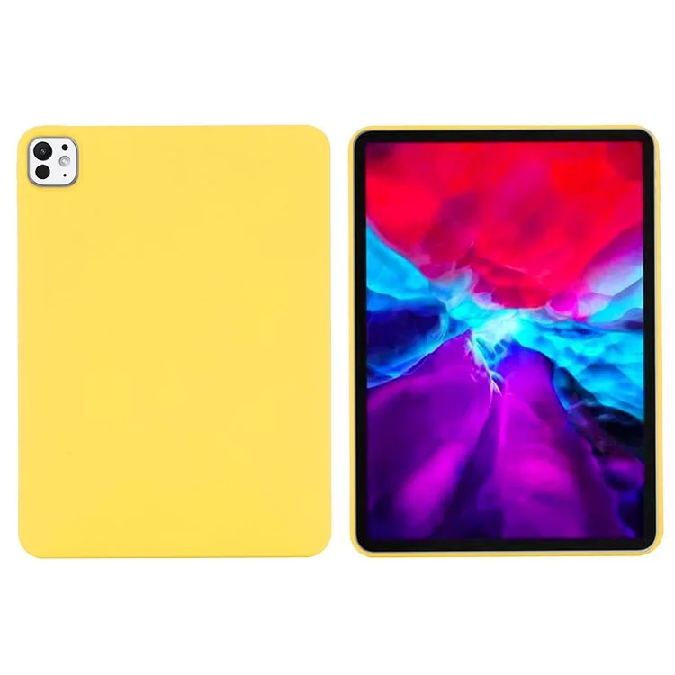 For iPad Pro 11 (2024) Case Liquid Silicone Anti-Scratch Tablet Cover - Yellow