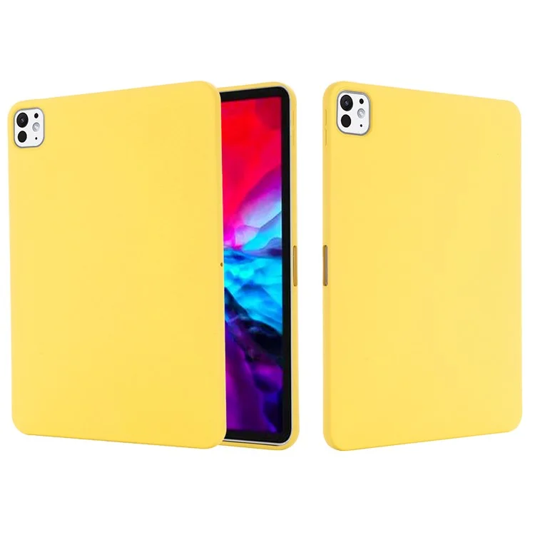 For iPad Pro 11 (2024) Case Liquid Silicone Anti-Scratch Tablet Cover - Yellow