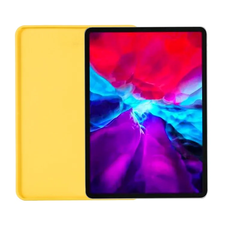 For iPad Pro 11 (2024) Case Liquid Silicone Anti-Scratch Tablet Cover - Yellow