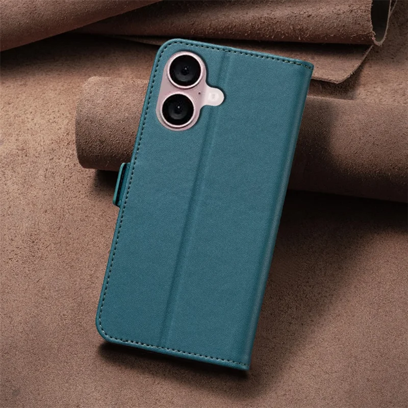 BINFEN COLOR BF31 For iPhone 16 Case Wallet Leather Flip Phone Cover - Green