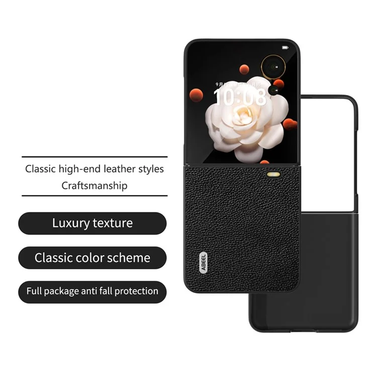 Capa 5G Litchi Texture Anti-Deslizante para Honor Magic V Flip - Preta