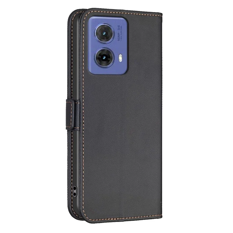 BINFEN COLOR BF31 для Motorola Moto G85 5G / S50 Neo 5G Чехол-бумажник Кожаный Флип Чехол для телефона - Черный