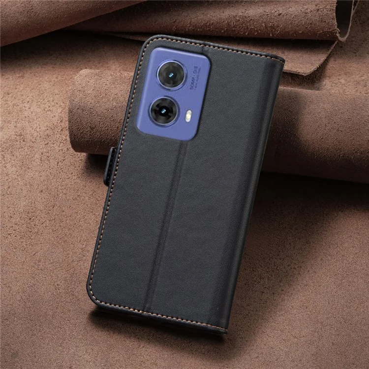 BINFEN COLOR BF31 для Motorola Moto G85 5G / S50 Neo 5G Чехол-бумажник Кожаный Флип Чехол для телефона - Черный