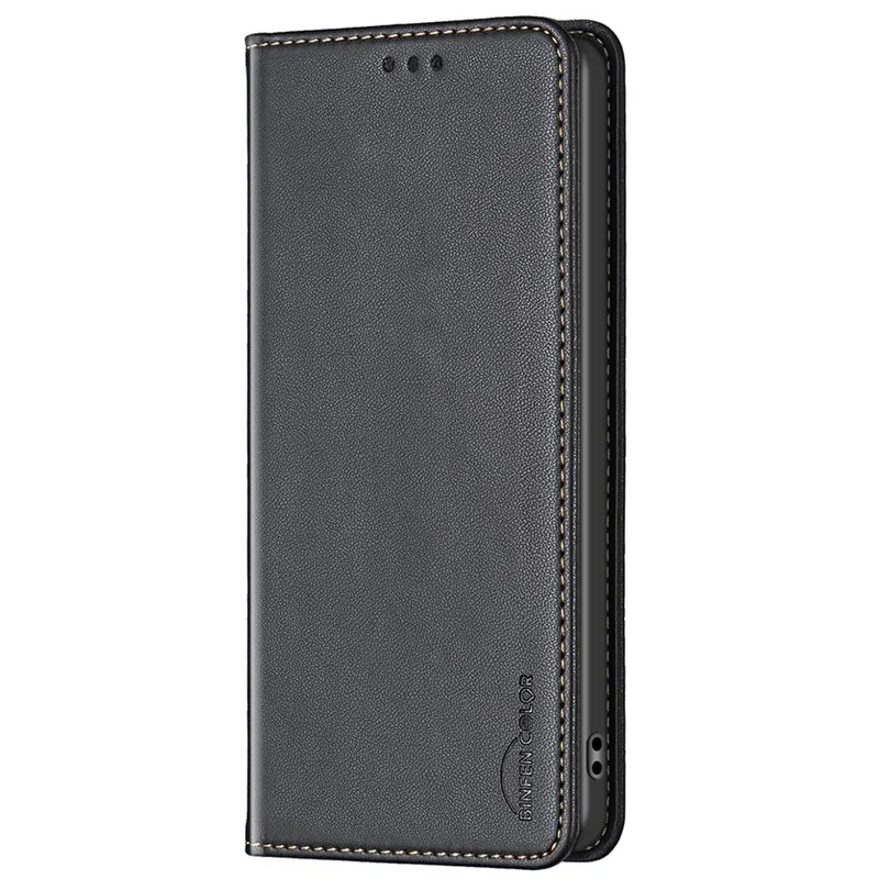 BINFEN COLOR BF18 für Samsung Galaxy S24 FE Hülle PU-Leder Kartenfach Handyhülle - Schwarz