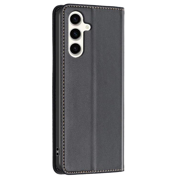 BINFEN COLOR BF18 für Samsung Galaxy S24 FE Hülle PU-Leder Kartenfach Handyhülle - Schwarz