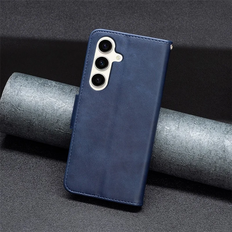 For Samsung Galaxy S24 FE Case Shockproof Leather Stand Wallet Mobile Phone Cover - Blue