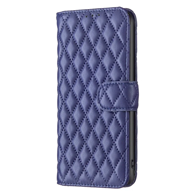 BINFEN COLOR BF Style-14 For OnePlus Nord CE4 Lite 5G / Oppo K12x 5G (China) Leather Case Rhombus Phone Cover - Blue