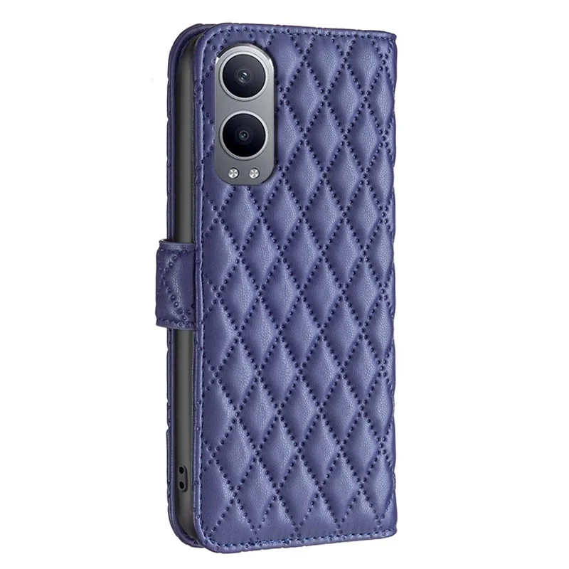 BINFEN COLOR BF Style-14 For OnePlus Nord CE4 Lite 5G / Oppo K12x 5G (China) Leather Case Rhombus Phone Cover - Blue