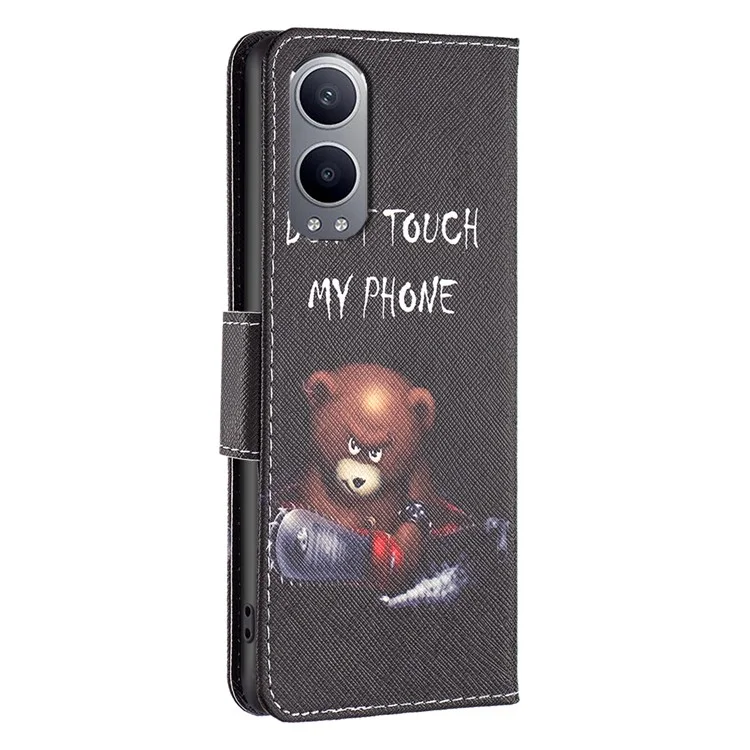 For OnePlus Nord CE4 Lite 5G Case Leather Phone Cover Pattern Printing - Bear