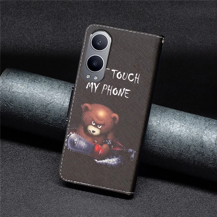 For OnePlus Nord CE4 Lite 5G Case Leather Phone Cover Pattern Printing - Bear