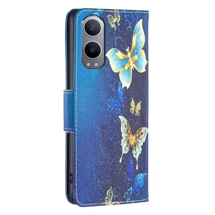 Pour OnePlus Nord CE4 Lite 5G Case Leather Phone Cover Pattern Printing - Papillons dorés