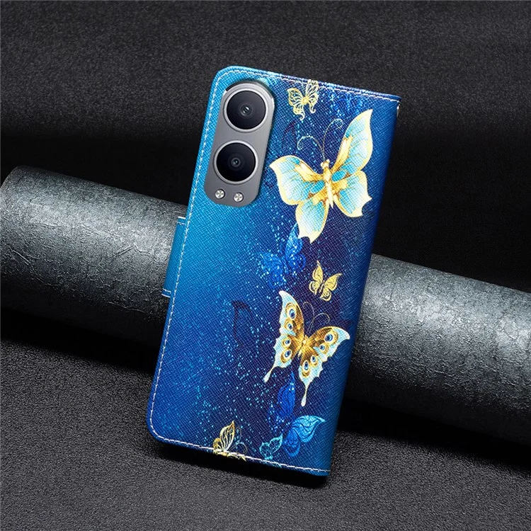 Pour OnePlus Nord CE4 Lite 5G Case Leather Phone Cover Pattern Printing - Papillons dorés