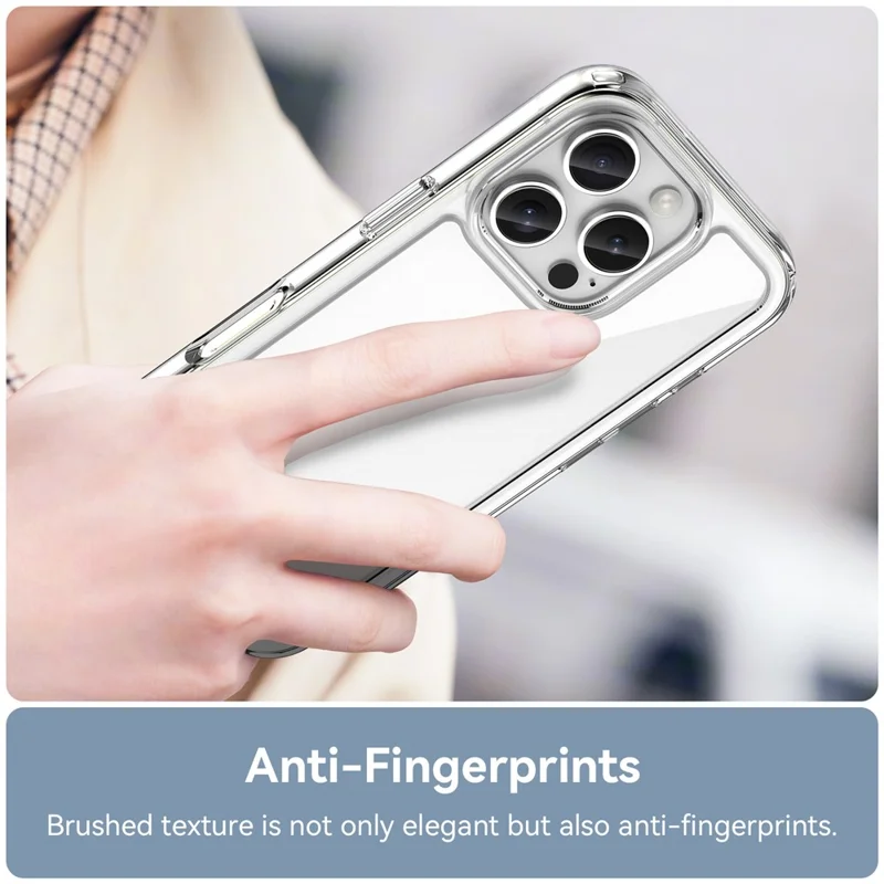 For iPhone 16 Pro Max Case TPU + Acrylic Clear Back Cover (Big Rear Lens Hole)