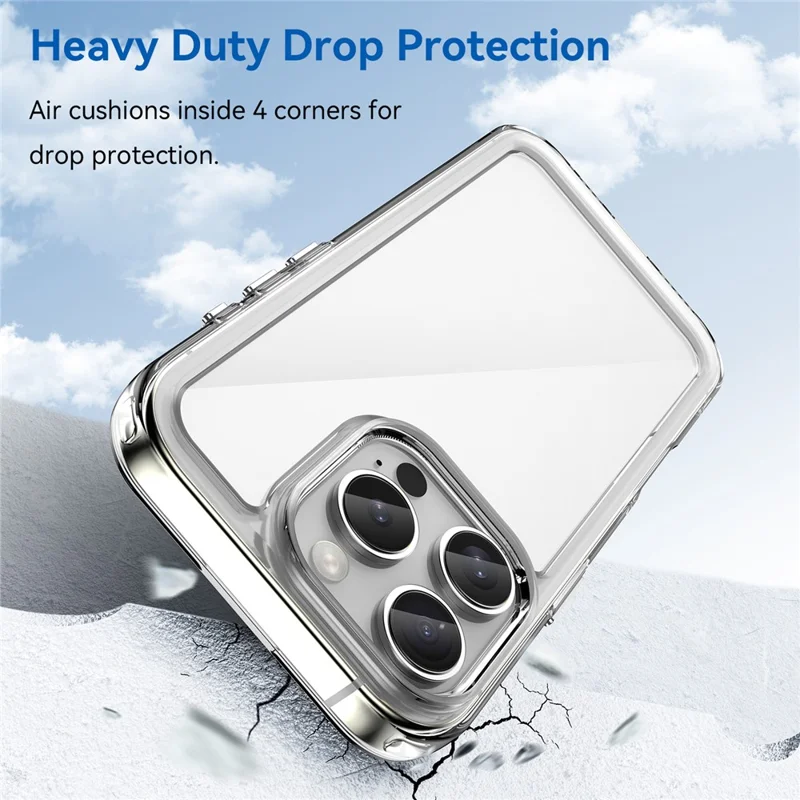 Per iPhone 16 Pro Clear Case TPU + Custodia posteriore in acrilico (Foro obiettivo posteriore grande)
