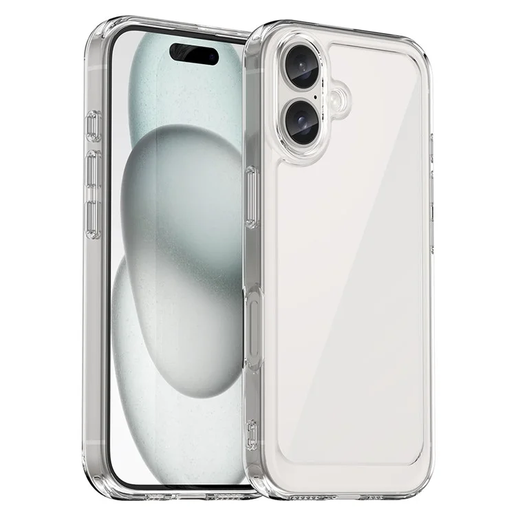 Für iPhone 16 Klare Hülle TPU + Acryl Schlanke Handyhülle (Großes Kameraloch hinten)