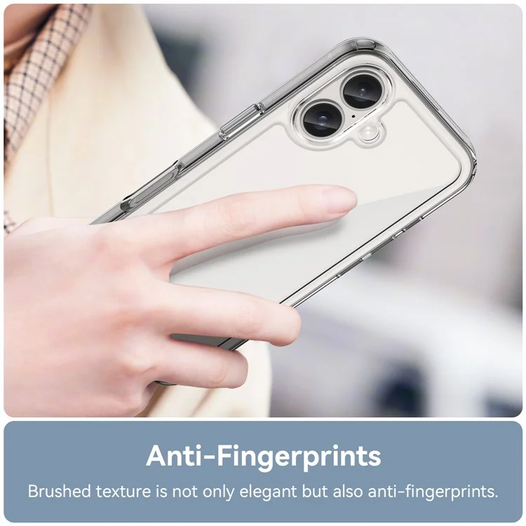 Für iPhone 16 Klare Hülle TPU + Acryl Schlanke Handyhülle (Großes Kameraloch hinten)