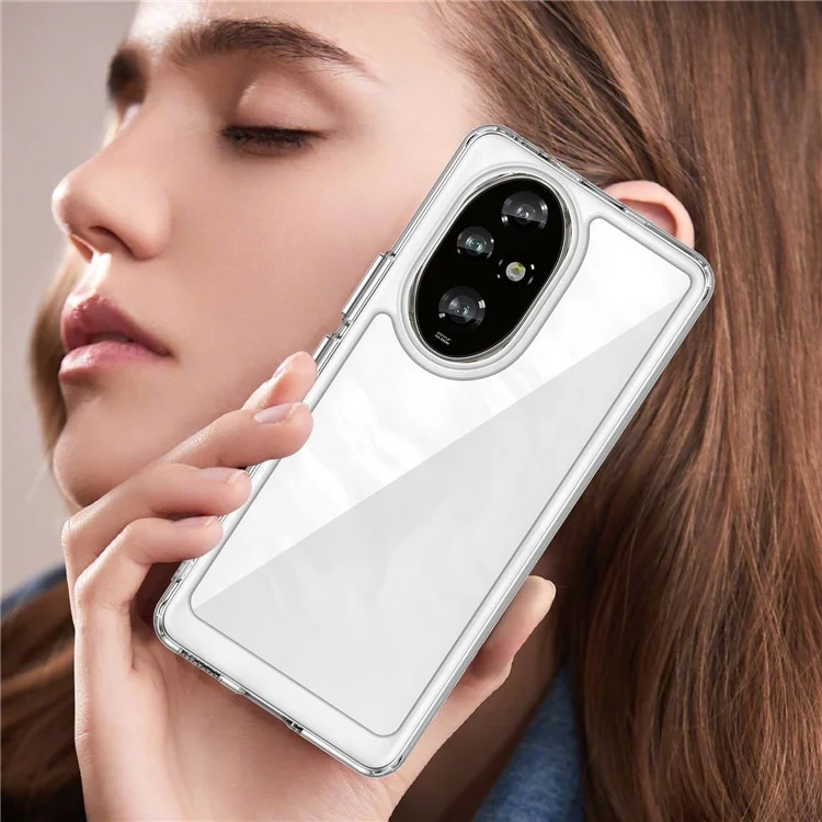 Pour Honor 200 Pro 5G Étui transparent Boutons de placage électrolytique (Grand trou d'objectif arrière)