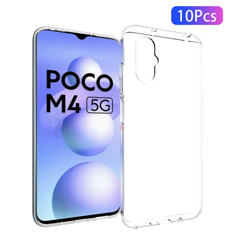 10 шт / Пакет TPU Case Для Xiaomi Poco M4 5G, Прозрачная Внутренняя Крышка Сотового Телефона Без Скрещивания.