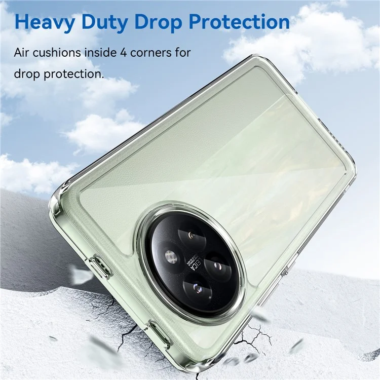 For Xiaomi Civi 4 Pro 5G / 14 Civi 5G Clear Case Electroplating Buttons (Big Rear Lens Hole)