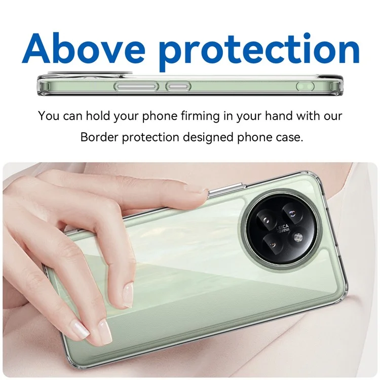For Xiaomi Civi 4 Pro 5G / 14 Civi 5G Clear Case Electroplating Buttons (Big Rear Lens Hole)