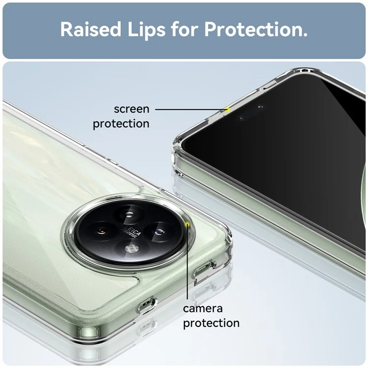 For Xiaomi Civi 4 Pro 5G / 14 Civi 5G Clear Case Electroplating Buttons (Big Rear Lens Hole)