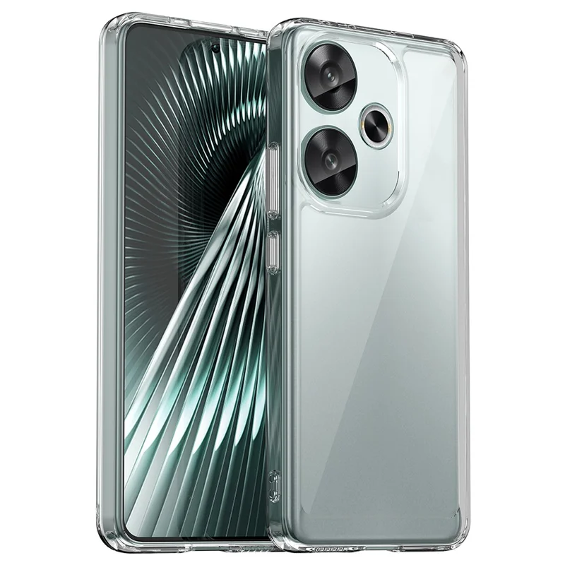 For Xiaomi Redmi Turbo 3 5G  /   Poco F6 5G Case Clear Phone Cover with Electroplated Buttons (Big Rear Lens Hole)