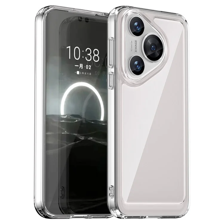 Für Huawei Pura 70 Pro / 70 Pro+ Hülle Ultra-Transparent Handyhülle mit Elektroplattierte Knöpfe (Großes Kameralinse Loch)