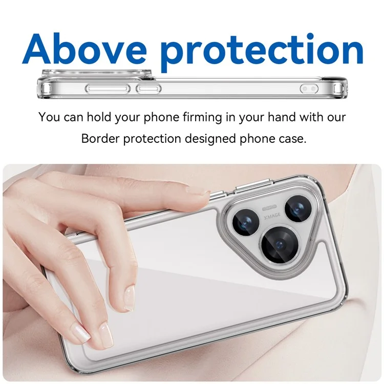 Para Huawei Pura 70 Case Electroplated Buttons Ultra-Clear Phone Cover (Big Rear Lens Hole)