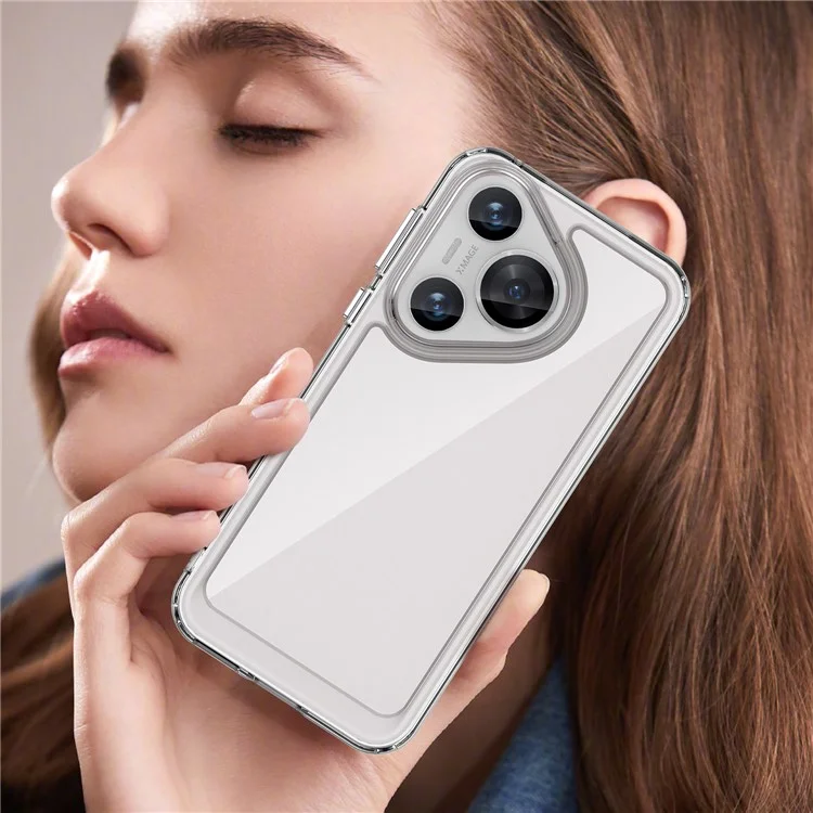 Para Huawei Pura 70 Case Electroplated Buttons Ultra-Clear Phone Cover (Big Rear Lens Hole)
