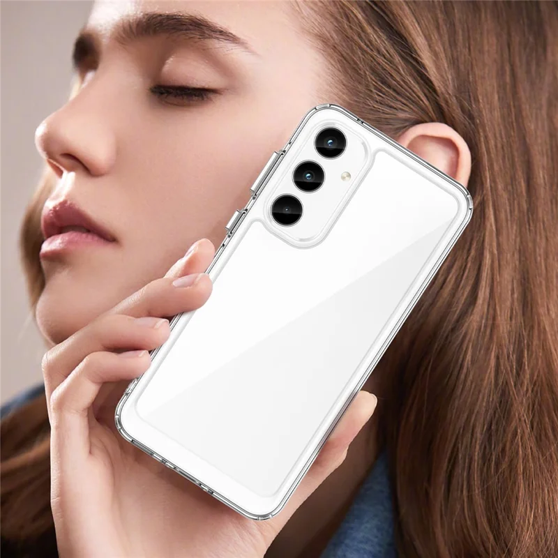 Для Samsung Galaxy A35 5G Чехол Crystal Clear Phone Cover с электропокрытыми кнопками (большое отверстие для задней линзы)