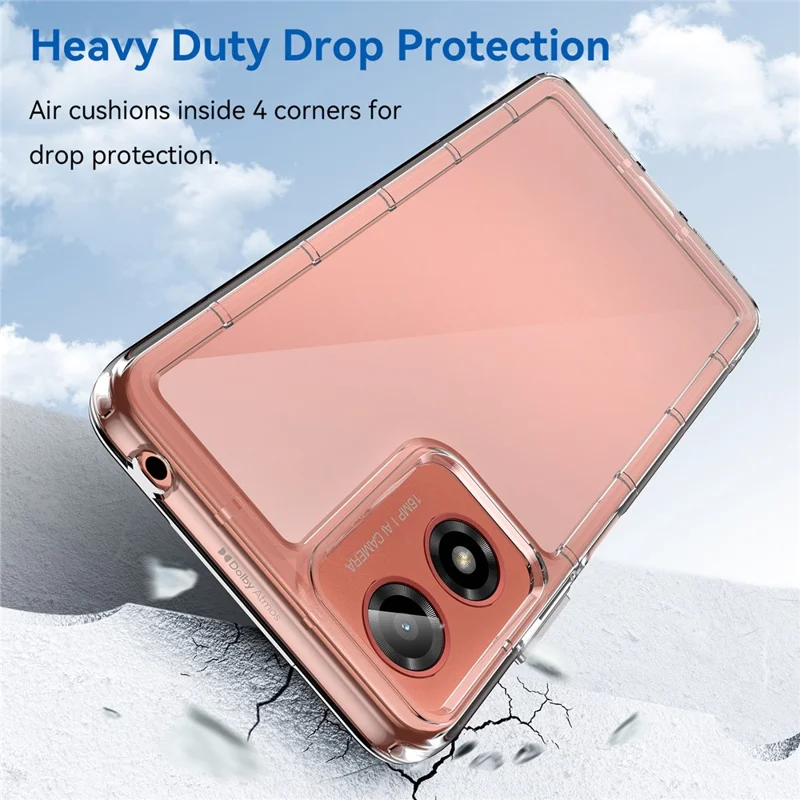 Per Motorola Moto G24 4G Case Crystal Clear Phone Cover con pulsanti placcati in metallo (grande foro per lente posteriore)