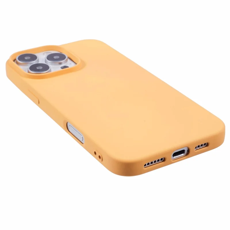 For iPhone 16 Pro Max TPU Case Shockproof Soft TPU Fiber Lining Phone Cover - Orange