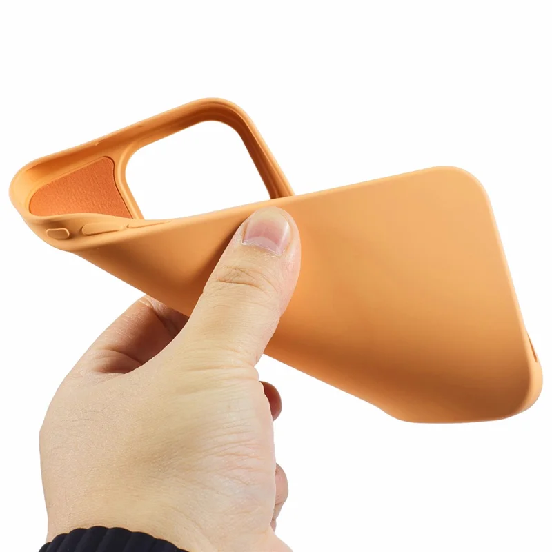 For iPhone 16 Pro Max TPU Case Shockproof Soft TPU Fiber Lining Phone Cover - Orange