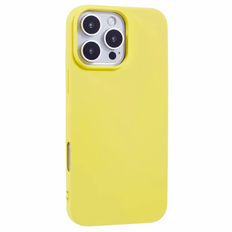 For iPhone 16 Pro Max TPU Case Shockproof Soft TPU Fiber Lining Phone Cover - Yellow