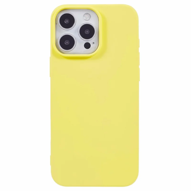 For iPhone 16 Pro Max TPU Case Shockproof Soft TPU Fiber Lining Phone Cover - Yellow