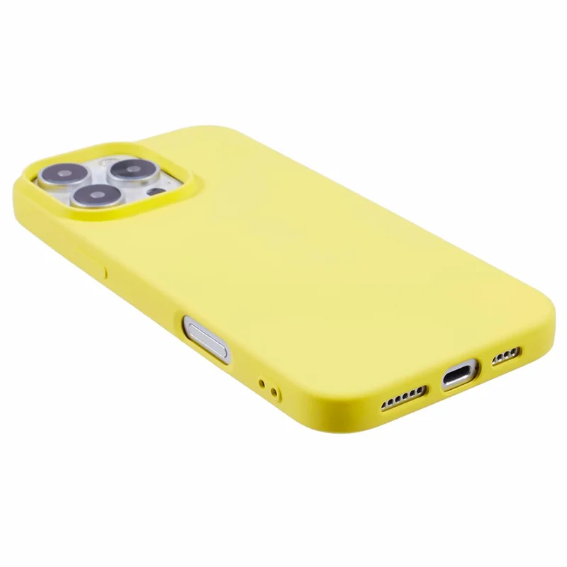 For iPhone 16 Pro Max TPU Case Shockproof Soft TPU Fiber Lining Phone Cover - Yellow