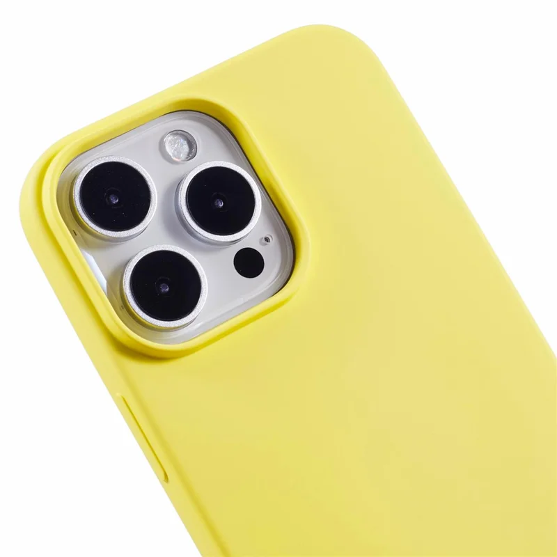 For iPhone 16 Pro Max TPU Case Shockproof Soft TPU Fiber Lining Phone Cover - Yellow