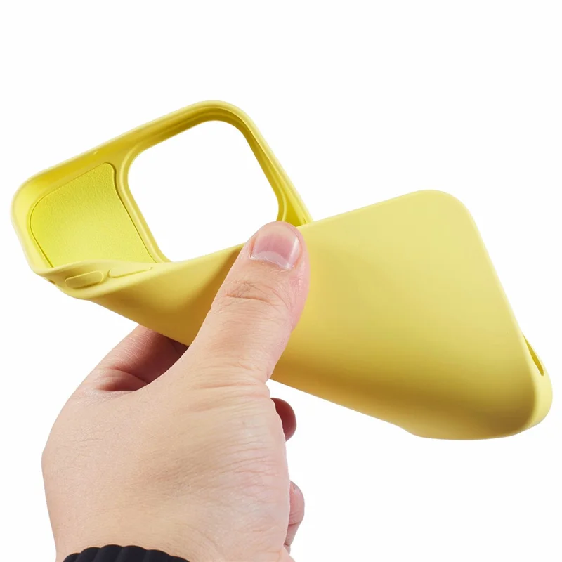 For iPhone 16 Pro Max TPU Case Shockproof Soft TPU Fiber Lining Phone Cover - Yellow