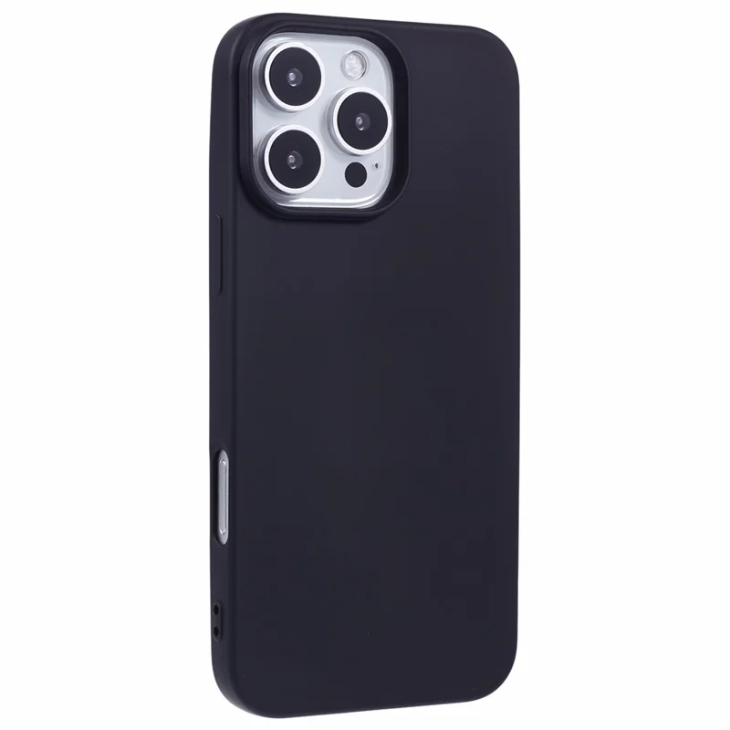 For iPhone 16 Pro Max TPU Case Shockproof Soft TPU Fiber Lining Phone Cover - Black