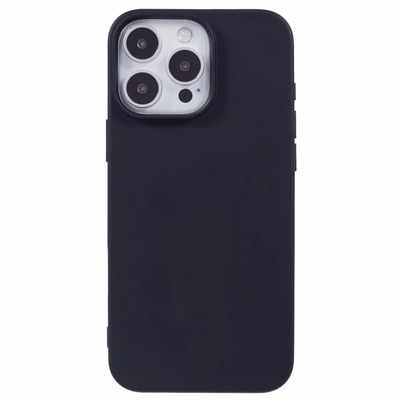 For iPhone 16 Pro Max TPU Case Shockproof Soft TPU Fiber Lining Phone Cover - Black