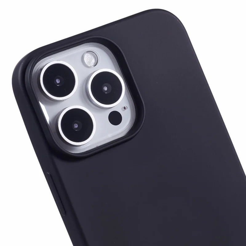 For iPhone 16 Pro Max TPU Case Shockproof Soft TPU Fiber Lining Phone Cover - Black