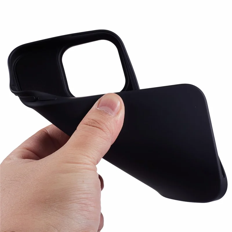 For iPhone 16 Pro Max TPU Case Shockproof Soft TPU Fiber Lining Phone Cover - Black